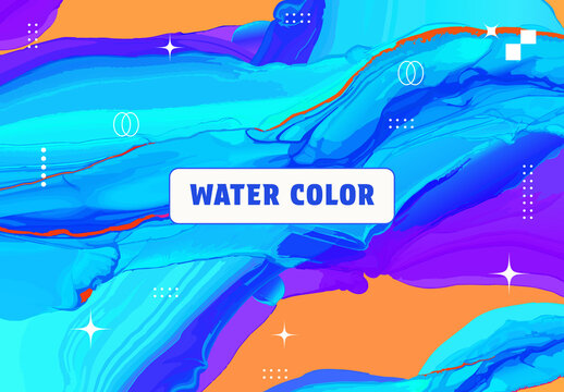 Abstract Watercolor Fluid Background