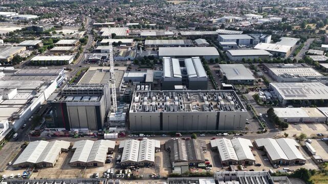 Aerial view of LD7 data center in Slough, United Kingdom