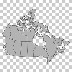 Obraz premium Canada map symbol shape, travel web flat concept icon vector illustration .