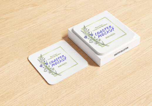 Corporate Branding Coaster Mockup