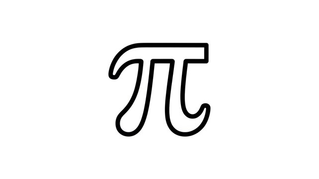 Black outline pi symbol icon for mathematics