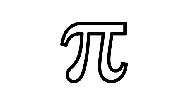 Black outline pi symbol math icon