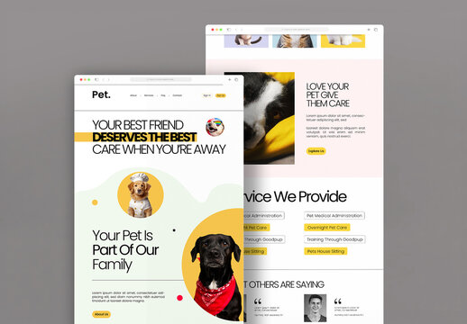 Pet Care Landing Page Template
