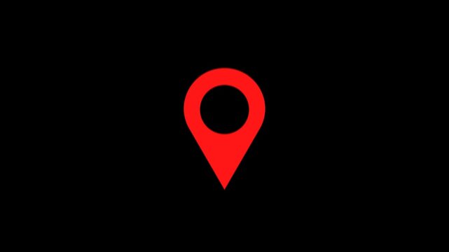 Red map pin animation minimalist location marker motion