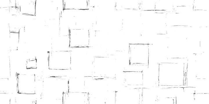 abstract gray and white grunge square texture distressed geometric cube line pattern on a clean white backdrop.