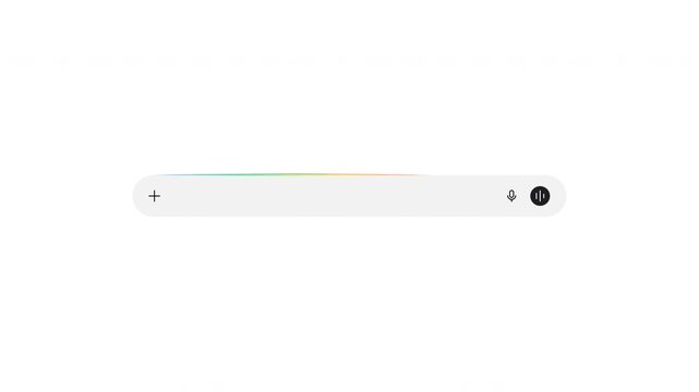 Animated AI chatbot input box with microphone and attachment icons, modern assistant interface with transparent alpha channel overlay