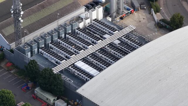 Aerial view of data center campus in Slough United Kingdom