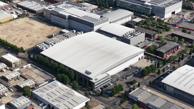 Aerial view of data center campus in Slough United Kingdom