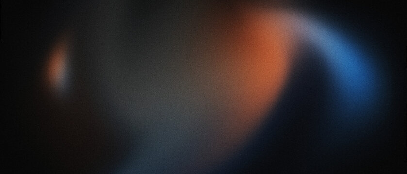 Grainy abstract background with dark orange and blue gradient, soft blur effect for digital design