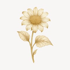 Obraz premium Elegant golden sunflower illustration.