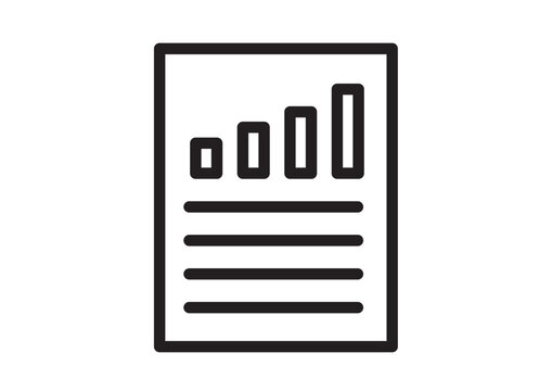 棒線グラフの印刷された書類のアイコン