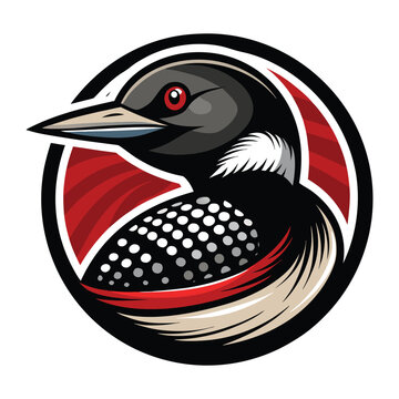 Common loon premium mascot logo vector illustration