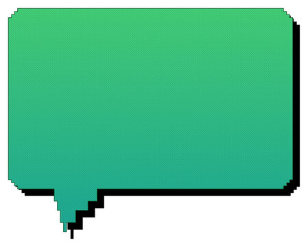 Pixel art speech bubble with retro effect for communication