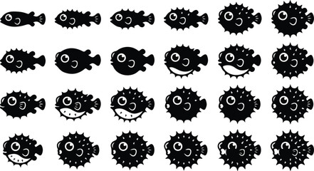 Colorful cartoon sea life creatures and coral border vector set © SHARMIN