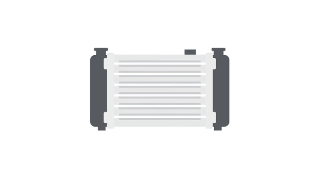 Car Radiator Icon - Vehicle Cooling System Part, Flat Design