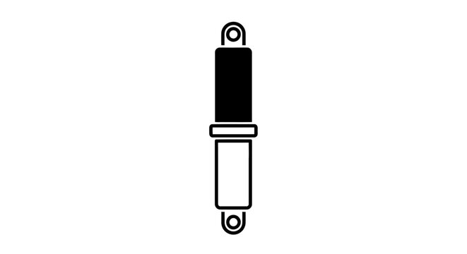 Simple black and white icon of a car shock absorber
