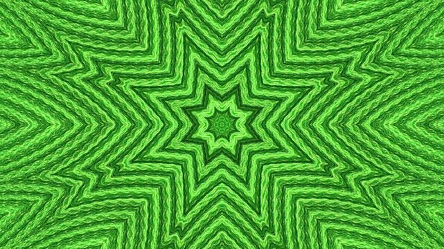Green kaleidoscopic pattern with cloth texture moving