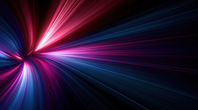 Abstract light streak neon pink blue background dark radial glow motion blur energy flow digital wave color gradient futuristic design