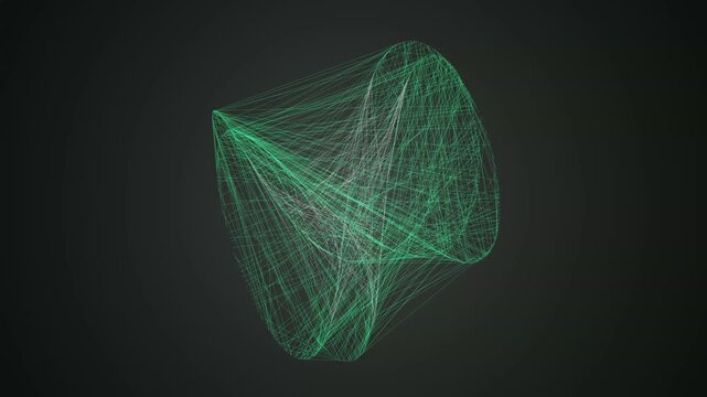 Abstract Digital Visualization Featuring Complex Geometric Line Structures Shifting Into A Distinct Fox Head Silhouette Concept
