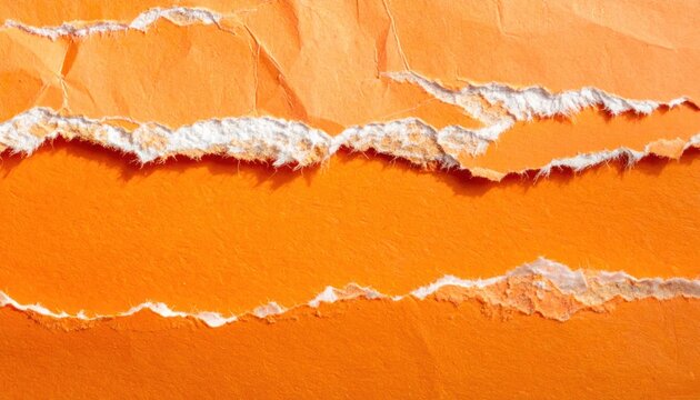 Torn orange paper background with rough edges and textured surface.