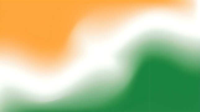 Abstract gradient blend of Indian flag colors saffron white and green.