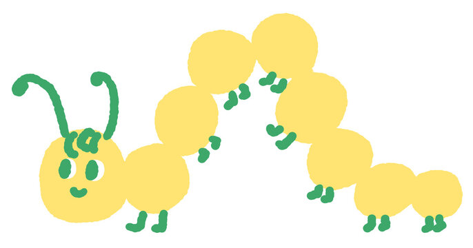 cute worm character illustration