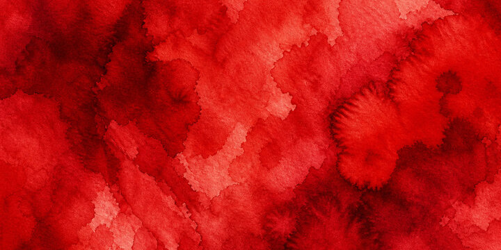 Crimson Bleed Stains Deep Red Pigment Splashes Watercolor Texture Background