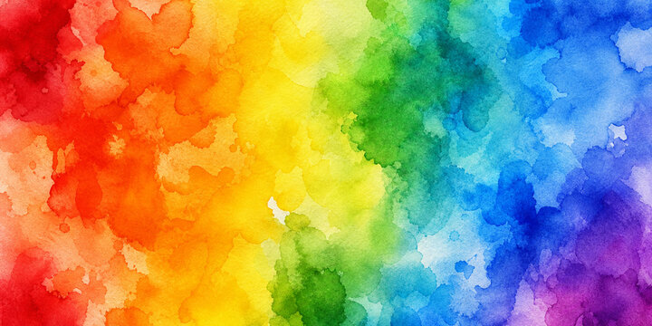 Multicolor Rainbow Blooms Vibrant Overlapping Pigment Watercolor Texture Background