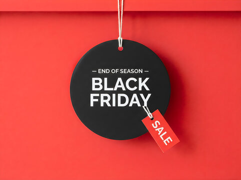 Black friday sale announcement end of season deals discounts red background