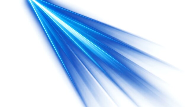 Blue abstract light beam streaks moving.