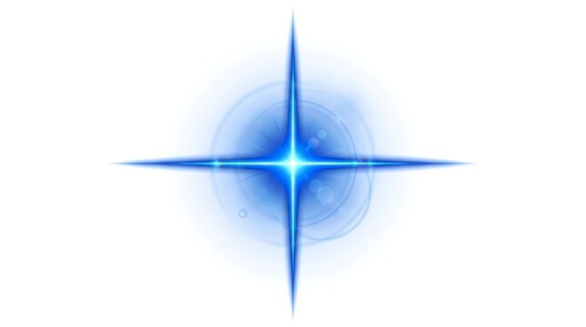 Blue starburst design element graphic.