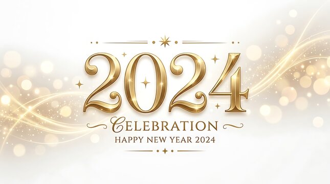 Happy New Year 2024 Celebration Background.