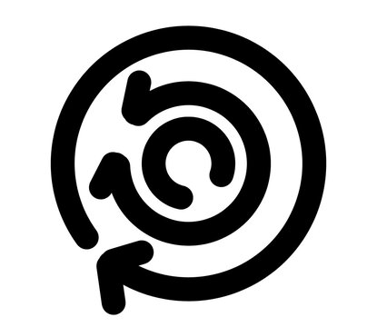 Modern refresh and recycle loop symbol with bold line art design