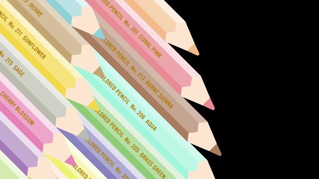 Colored Pencil Transition Animation - pastel color