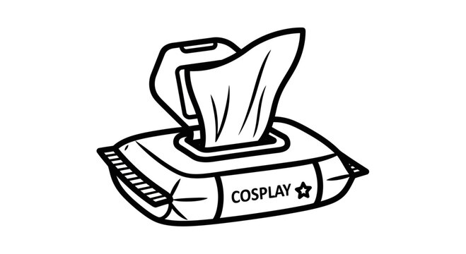 Cosplay Cleaning Wipes Pack Line Art Icon