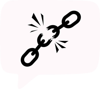 broken chain illustratipn graphic
