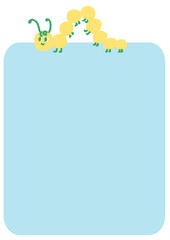 Fototapeta premium Cute worm character illustration frame design