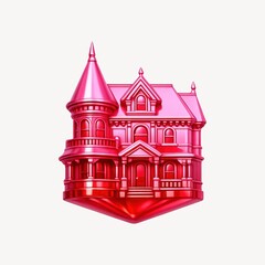 Naklejka premium Pink Victorian house illustration