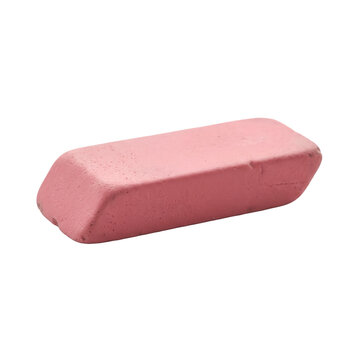 Rectangular pink rubber eraser isolated on transparent background