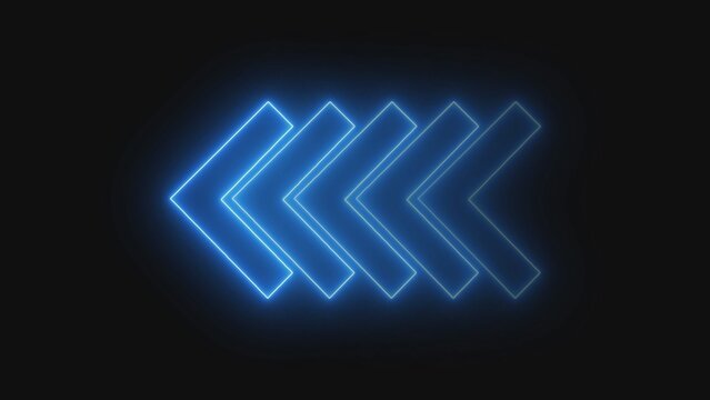 A glowing blue neon arrow pointing to the right on a transparent background