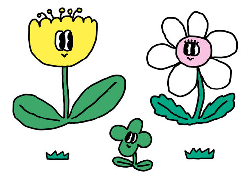 Cute flower character illustration