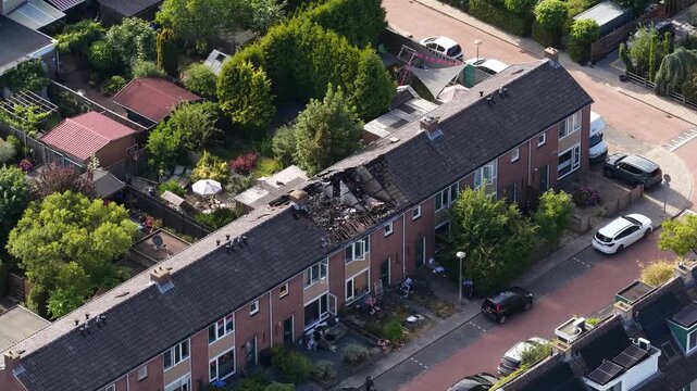 Fire Damage After Lightning Strike on Residential House