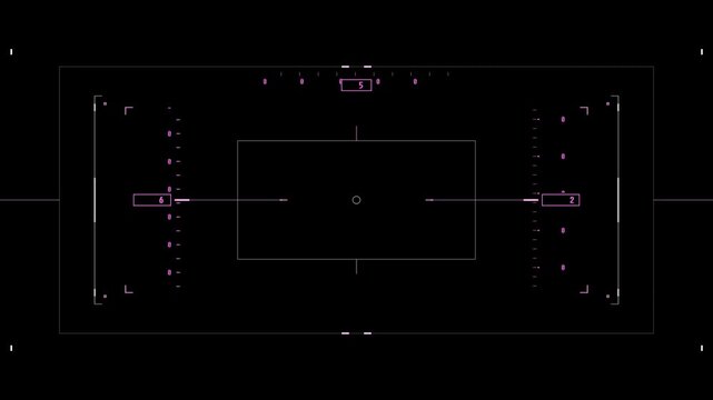 Cinematic Sci-Fi Sniper Scope HUD Viewfinder Overlay with Digital Distance Measure Reticle
