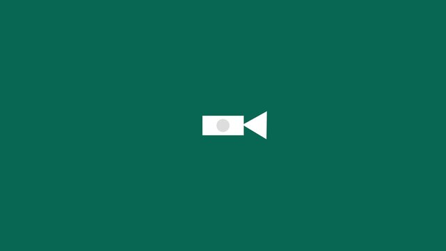 Animated video camera recording icon with REC dot symbol on sine background for movie production filmmaking web design and video streaming UI