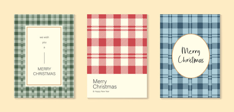 Christmas and Happy holiday greeting card vector set. Elegant wallpaper with geometric Christmas elements and pattern . Holidays design illustration for cover, print, poster, Happy New Year, ads.
