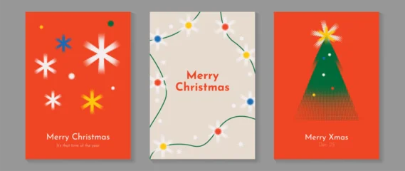 Christmas and Happy holiday greeting card vector set. Elegant hand drawn wallpaper with pine leaves, pinecone, wreath. Holidays design illustration for cover, print, poster, Happy New Year, ads. © babeer