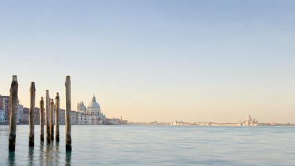 Naklejka premium Venice Lagoon City Background