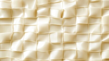 Obraz premium Luxury cream satin fabric texture with stitched square grid quilted pattern, soft glossy silky sheen neutral warm aesthetic, fashion backdrop, beauty packaging, premium brand templates