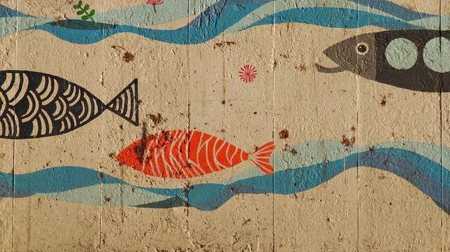 Mural Painting , Fish Image