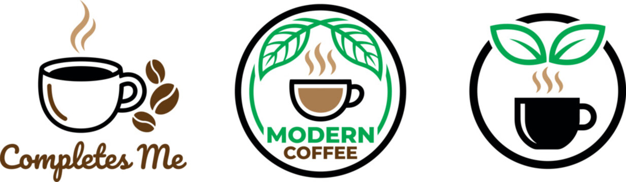 Coffee logo designs modern branding for cafes shops coffee businesses